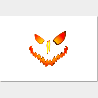 Spooky Jack O Lantern Face Posters and Art